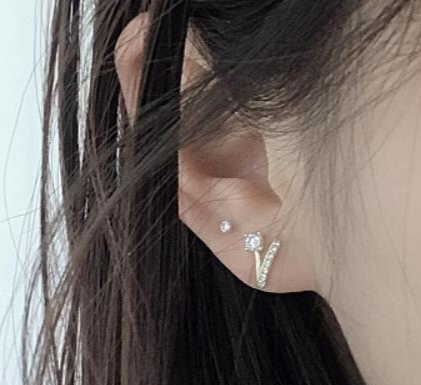 V-shaped zircon earrings