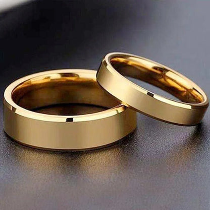 Stainless steel rings, smooth, simple gold color 4MM 6MM