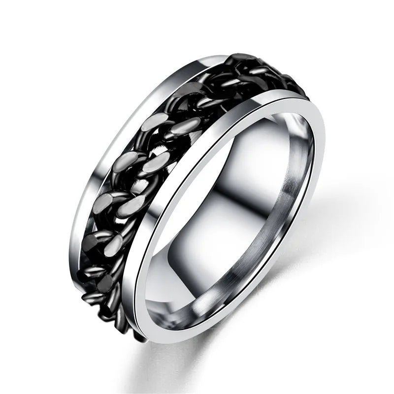 Silver Stainless Steel Chain Ring