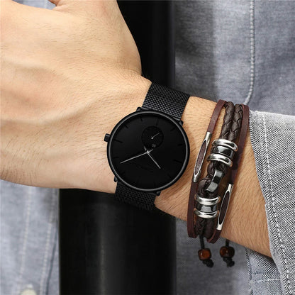 Ultra Thin Stainless steel Quartz Watches