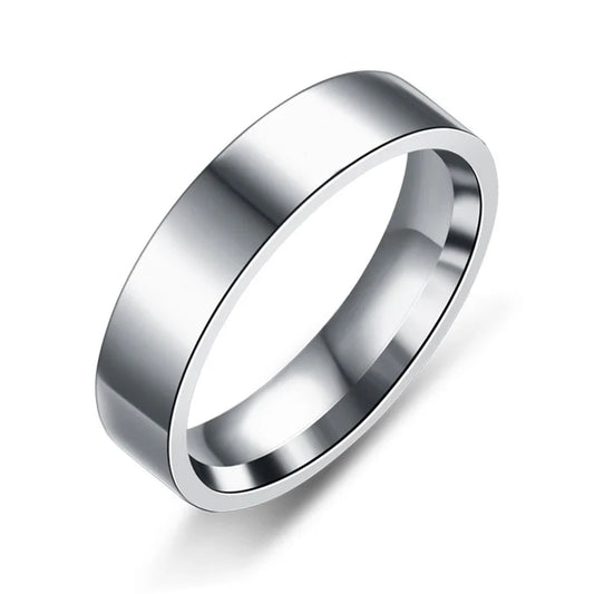 Trendy Stainless Steel Black Rings  Width 6mm