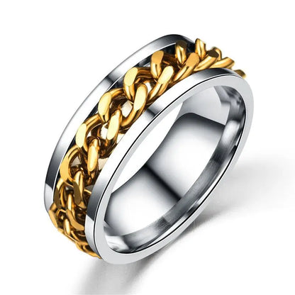 Silver Stainless Steel Chain Ring