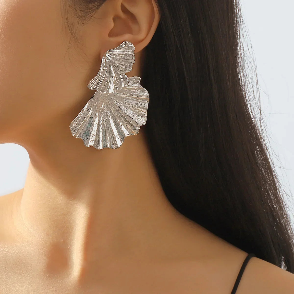 Textured Fan Earring