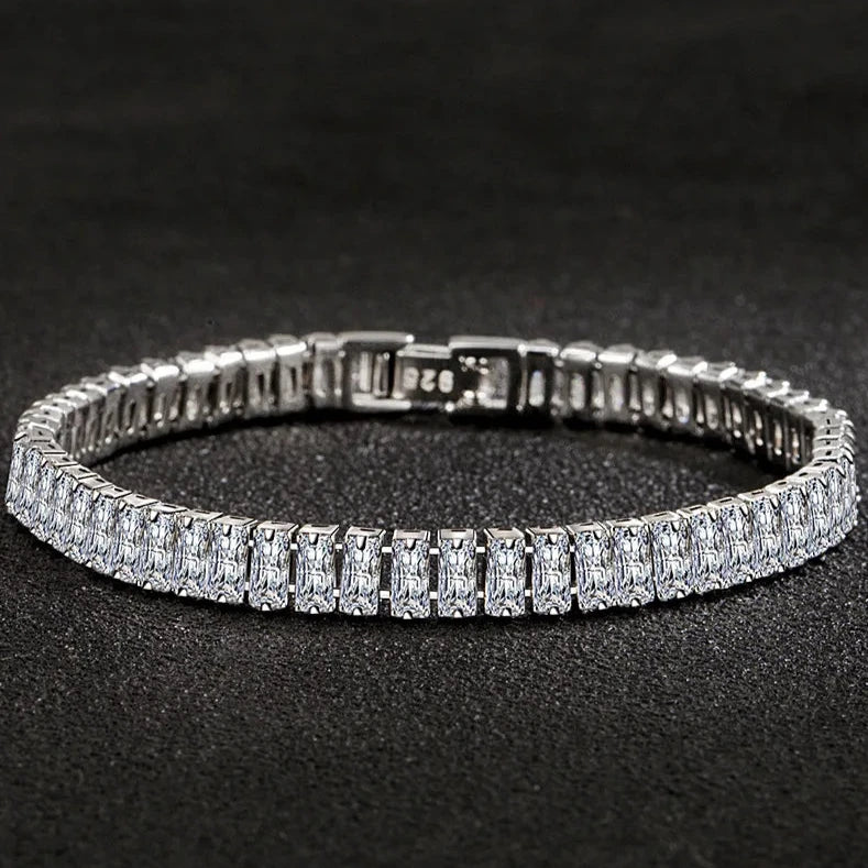 925 Sterling Silver Bracelet Elegant Zircon  18CM