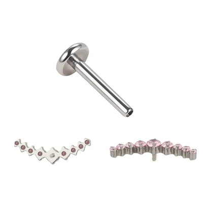 Titanium EAR PIERC Internally Thread 9 Prong