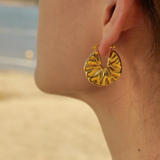 Textured Small Circle Earrings