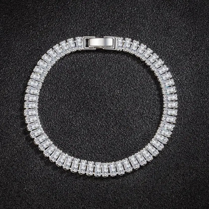 925 Sterling Silver Bracelet Elegant Zircon  18CM