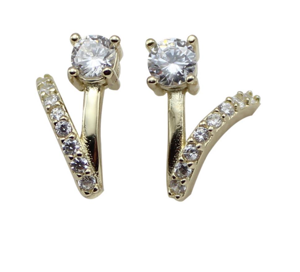 V-shaped zircon earrings